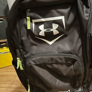 Under Armour Black Backpack with Neon Lime Accents